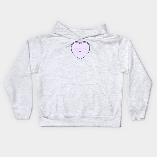 XOXO - Purple Candy Heart Kids Hoodie by kimvervuurt